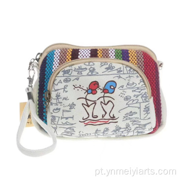 Étnico Tribal Padrão Linho Feito à Mão Crossbody Telefone Bolsa
